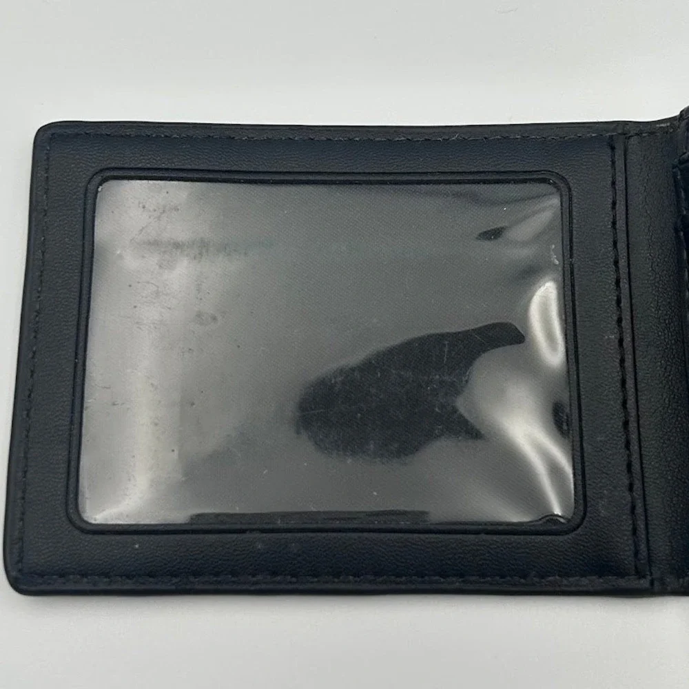 Michael Kors Mens Bifold Wallet Black Grey Signature MK Logo Print Slim